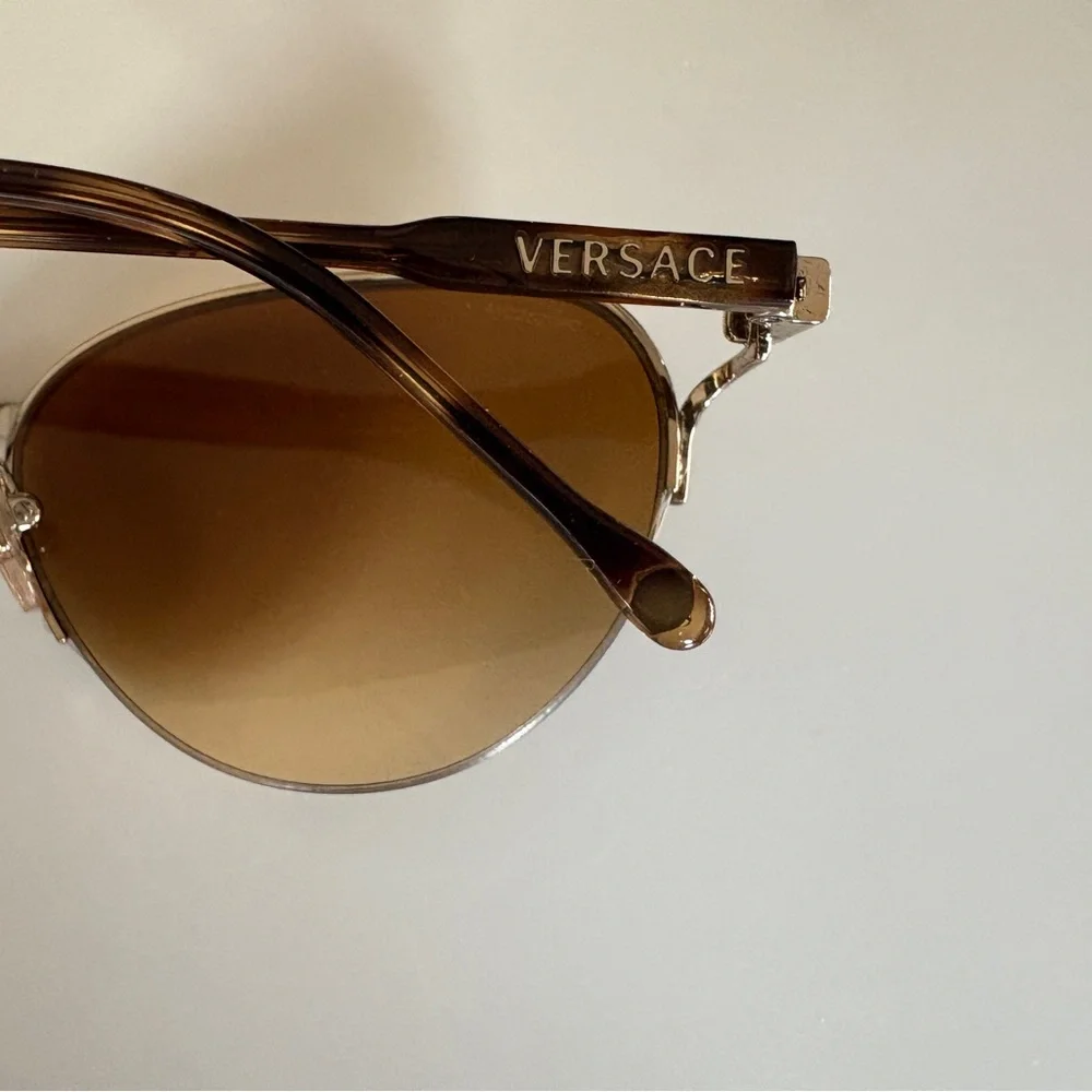 Vintage Versace Tortoise Shell Sunglasses with Brown Lenses